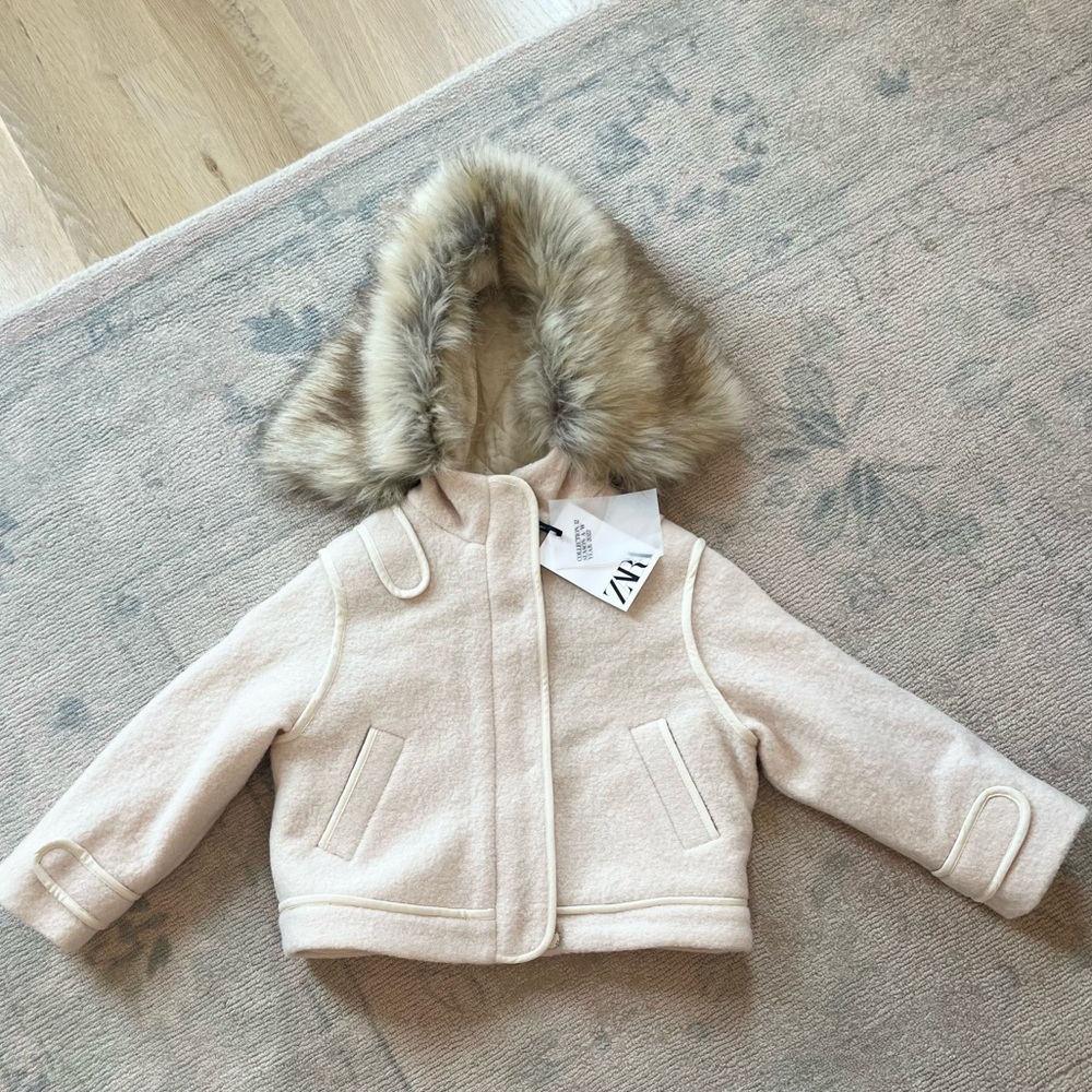 NWT Girls Zara Wool Coat Size 7